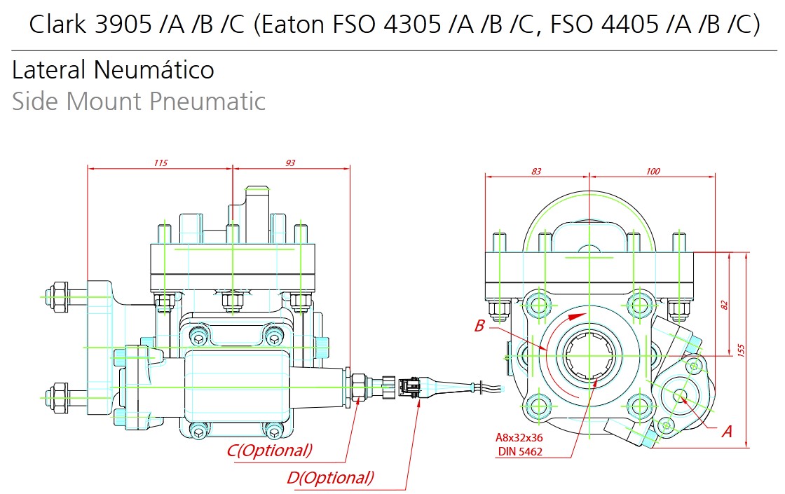 Toma de fuerza Clark 3905 a/b/c - Imagen 2