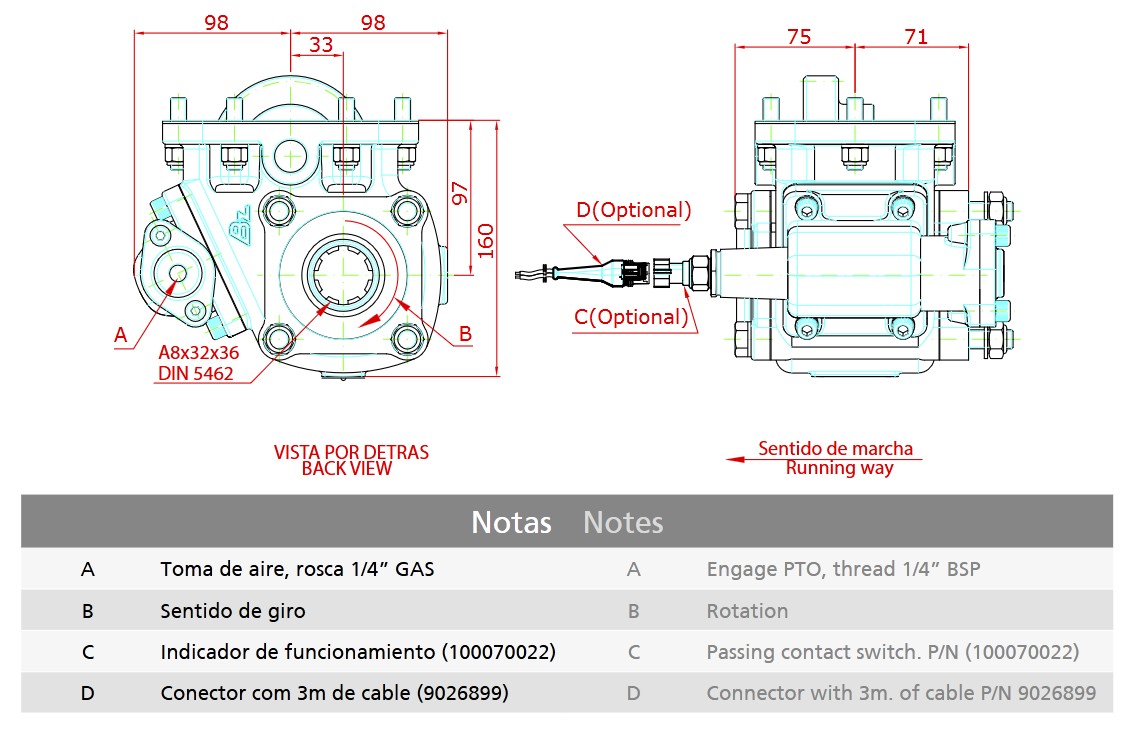 Toma de Fuerza Vb Fuller Fs-30054005 Tremec - Imagen 2